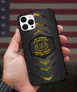 Custom Name Vietnam Veteran Silicon Phone Case, Proudly Served, Duty - Honor - Country UKUU4230302