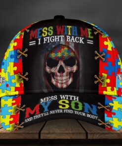 Personalized Mess with me i fight back Mess with my son and they'll never find your body cap QTND4160303