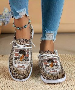 Personalized Name Black Mom Gifts Women?s Dude Shoes UKUU4210301