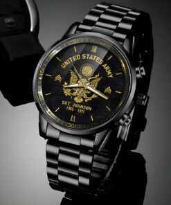 Custom Name Rank And Year US Army Veteran Watch, Watches For Soldiers, Army Watch, Military Style Watches UKUU4300306