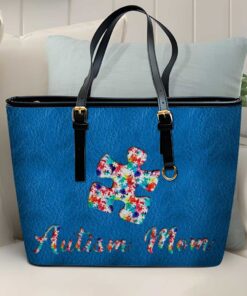 Autism Mom Gifts Autism Awareness Leather Tote Bag UKUU4150304
