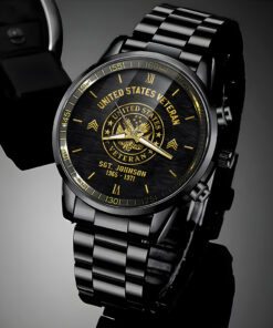 Custom Name Rank And Year US Veteran Watch, Watch Military Veteran Watch, Dad Gifts, Military Style Watches UKUU4300303