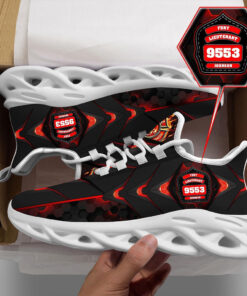 Personalized Firefighter Fireman Shoes, Firefighter Helmet Sneakers UKTO4070305