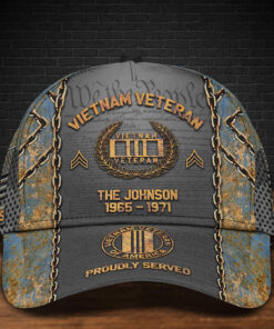 Personalized Name 3D All Over Printed Vietnam Veteran Cap, Proudly Served, Duty ? Honor ? Country, Gift for Veteran, US Military Gifts UKTO4020305