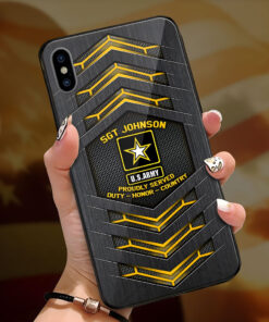 Custom Name US ARMY US Military US Veteran Silicon Phone Case UKUU4290305