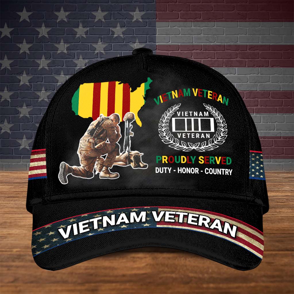 Vietnam Veteran Proudly Served Cap 3D All Over Printed, Veteran Cap ...