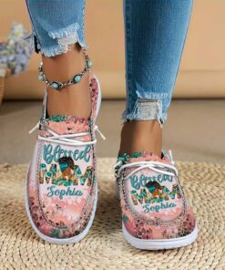 Personalized Name Black Mom Gifts Women?s Dude Shoes UKUU4200301