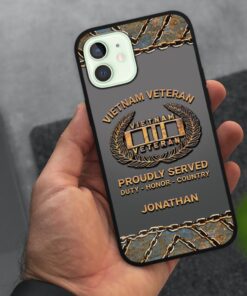 Personalized Vietnam Veteran Proudly Served, Duty - Honor - Country Phone case QTNT4210304