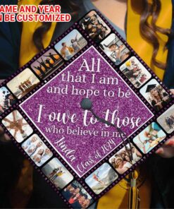 Custom Photo All That I Am & Hope To Be Graduation Cap Topper, Thankful Grad Cap Topper, Graduation Decoration, Class of 2025 UKUU4270301