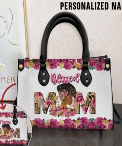 Personalized Black Mom Leather Bag QFTD4140301