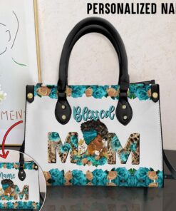 Personalized Black Mom Leather Bag QFTD4140302