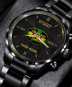 Vietnam Veteran Black Fashion Watch Custom Name, US Military Watch, Watches For Soldiers, Best Military Watches QFTD4300303
