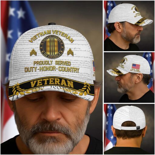 Personalized Name 3D All Over Printed Vietnam Veteran Cap, Proudly Served, Duty ? Honor ? Country QFTD4020302 - Image 3