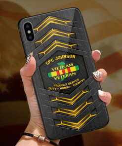 Personalized Name Vietnam Veteran Silicon Phone Case, Proudly Served Phone Case QFLT4230302