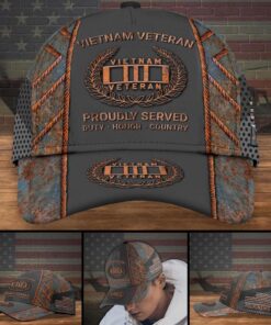 Personalized Name 3D All Over Printed Vietnam Veteran Cap, Proudly Served, Duty ? Honor ? Country QFTD4020301