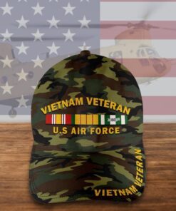 Personalized Vietnam Veteran Hat Camo Hat Vietnam Vet Hat Vietnam Veteran Cap US Air Force QFTD4010402