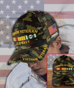 Personalized Vietnam Veteran Hat Camo Hat Vietnam Vet Hat Vietnam Veteran Cap US Navy QFTD4010401