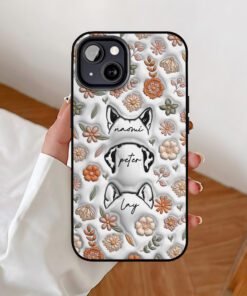 Personalized Dog Mom Silicone Phone Case For Iphone, Samsung, Custom Dog Ear Phone Case With Name, Dog Lover Gift, Pet Owner Gift, Mother's Day Gift QFNT4090402