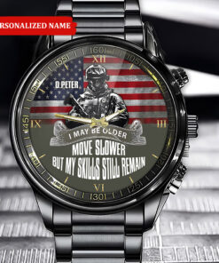 Personalized I Might Be Old But My Skill Still Remain Printed Veteran Watch HGNT4040401