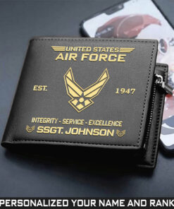 Custom Name United States Air Force Men's Leather Wallet UKTO4050405