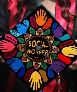 Helping Hand Printed Social Worker Graduation Cap Topper, Graduation Gift HGUU4120405