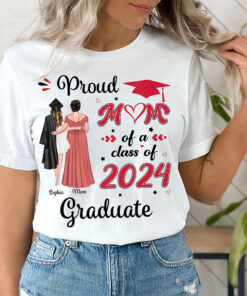 Custom Name Proud Mom Of A Class Of 2024 Graduate Shirt  UKUU4090402