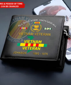 Custom Name Vietnam Veteran Men's Leather Wallet UKTO4020402