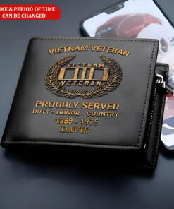 Custom Name Vietnam Veteran Men's Leather Wallet UKTO4020403