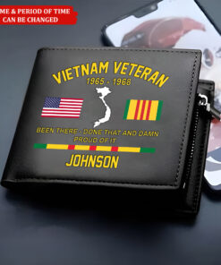 Custom Name Vietnam Veteran Men's Leather Wallet UKTO4020405
