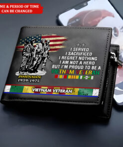 Custom Name Vietnam Veteran Men's Leather Wallet UKTO4020407
