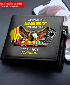 Custom Name Vietnam Veteran Men's Leather Wallet UKTO4020408