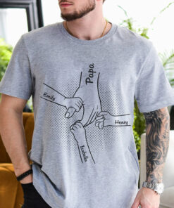 Personalized Dad And Kids Name T-shirt, Gift for Him, Father's Day Gift, Daddy Shirt, Father's Shirt QFNT4120401