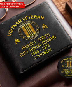 Custom Name Vietnam Veteran Men's Leather Wallet UKTO4020406