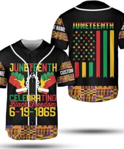 Personalized Juneteenth Baseball Jersey, Juneteenth Celebrating Black Freedom 6-19-1865 Baseball Jersey NPND4220452