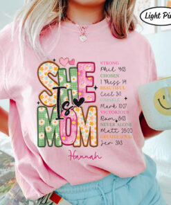 Personalized She is Mom Shirt, Retro Mother Shirt, Blessed Mom Shirt, Mom Shirt, Mom Life Shirt, Mother's Day Gift QFNT4130403