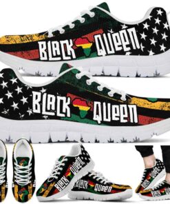 Juneteenth Independence Day Sneakers, Juneteenth African American shoes, Black Queen Shoes NPNT4190450