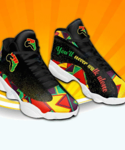 Celebrate Juneteenth Sneakers, You'll Never Walk Alone Shoes, Proudly Afro American Black Sneakers NPNT4190451