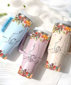Personalized Mom With Kids Hands 40 Oz Tumbler, Birthday Gift For Mum, Mother's Day Gift For Mom Custom Mother's Day Gift From Daughter, Son QFLT4020302