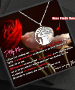 Personalized Name Silver Necklace - Veteran Mom - Gift For Mother?s day THHH410042401