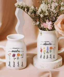 Personalized Primero Madre, Ahora Abuela Flower Vase, Birth Month Flowers Flower Vase For Madre, Gifts For Abuelita, Mother?s Day Gifts, Madre Gifts NPND4090402