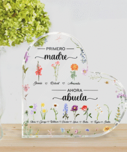 Personalized Primero Madre, Ahora Abuela Heart Acrylic Plaque, Birth Month Flowers Gifts For Madre, Gifts For Abuelita, Mother's Day Gifts, Madre Gifts QTDM4300102