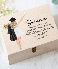 Personalized Graduation Memory Keepsake Box, Custom Graduation Gift, Graduation Card Holder Box, 2024 Graduation, Class of 2024 NPND4030402