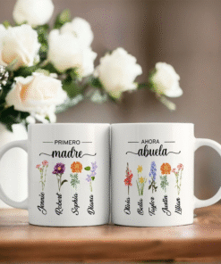 Personalized Primero Madre, Ahora Abuela Mug, Birth Month Flowers Mug For Madre, Gifts For Abuelita, Mother?s Day Gifts, Madre Gifts NPND4050402