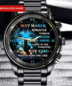 Personalized Way Maker Miracle Worker Promise Keeper Watch QFTD4020401