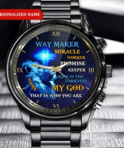 Personalized Way Maker Miracle Worker Promise Keeper Watch QFTD4030401