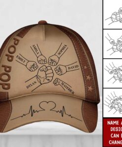 Personalized Name Dad Grandpa Kids Holding Hands Cap, Gift For Father, Grandfather, Happy Fathers Day Gift Ideas, Custom Gift For Grandpa QFTD4100502