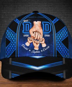 Custom Name Dad/Grandpa And Kids Holding Hands Cap QFHM4130503