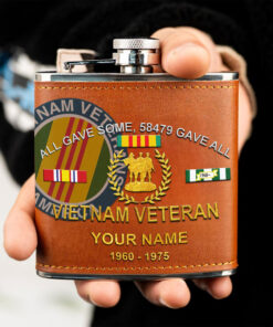 Personalized All Gave Some, Some Gave All Vietnam Veteran Leather Flask NPND4160504