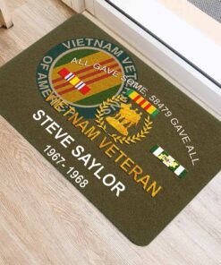 Personalized Proud Vietnam Veteran Doormat, Vietnam Veterans Doormat Home Decor, Veteran Day Gift Memorial Day Gift QFHM4250506