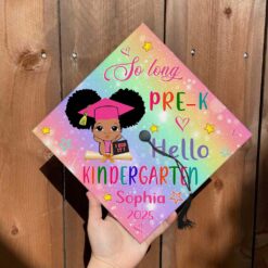 Personalized Black Kid Graduation Cap Topper QFUU4130420-GIRL